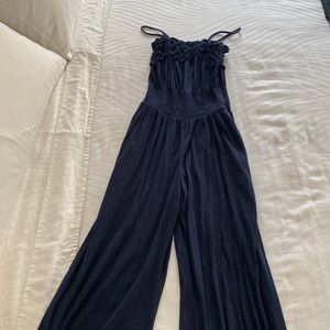 rebecca taylor jumpsuit, size small, navy blue